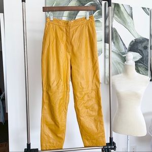 High waisted genuine leather jogger pants